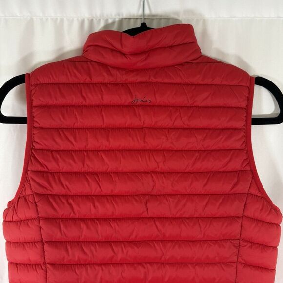 Joules Puffer Vest Women's 4 Red Full Zip Zip Pockets Right as Rain Collection - Picture 10 of 12